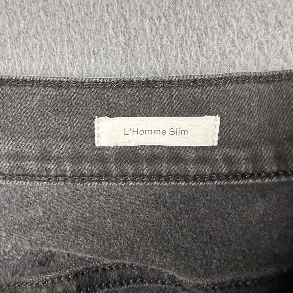 Frame Jeans Mens 31 Fade To Grey L'Homme Slim Black Stretch Denim Pants - Picture 6 of 12